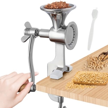 CGOLDENWALL Manual Grain Mill Stainless Steel Grinder Hand-operated Coffee Grinder with Fineness-adj...