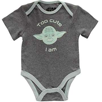 Star Wars Baby Boys' Short Sleeve Bodysuit Multi Pack - Star Wars Baby Clothes One Piece Multipack Featuring Yoda, Chewbacca, Darth Vader, R2-D2, and C-3PO