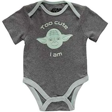 Star Wars Baby Boys' Short Sleeve Bodysuit Multi Pack - Star Wars Baby Clothes One Piece Multipack Featuring Yoda, Chewbacca, Darth Vader, R2-D2, and C-3PO