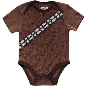 Star Wars Baby Boys' Short Sleeve Bodysuit Multi Pack - Star Wars Baby Clothes One Piece Multipack Featuring Yoda, Chewbacca, Darth Vader, R2-D2, and C-3PO