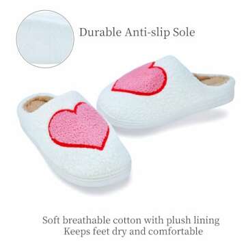 DCLTD Heart Plush Slippers - Cozy Memory Foam Shoes for All
