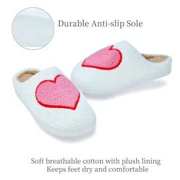 DCLTD Heart Plush Slippers - Cozy Memory Foam Shoes for All