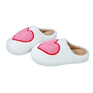 DCLTD Heart Plush Slippers - Cozy Memory Foam Shoes for All