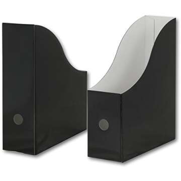 Simple Houseware Black Magazine File Holder Organizer Box (Pack of 6)