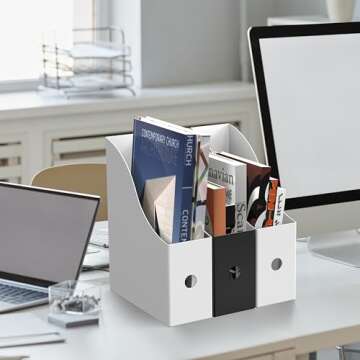 Simple Houseware Black Magazine File Holder Organizer Box (Pack of 6)