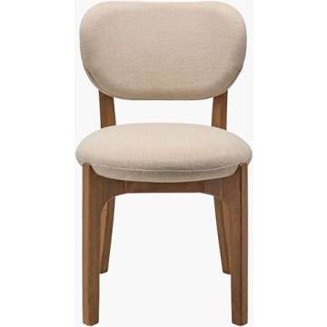 Mark&Day Dining Chairs Set of 2, Nashea Modern Wheat/Cream Polyester Upholstered Chair for Dining Room Kitchen, Wood Finish Beechwood Frame Dining Chairs (2 Pcs, 34" H x 20" W x 23" D)