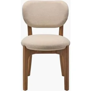Mark&Day Dining Chairs Set of 2, Nashea Modern Wheat/Cream Polyester Upholstered Chair for Dining Room Kitchen, Wood Finish Beechwood Frame Dining Chairs (2 Pcs, 34" H x 20" W x 23" D)