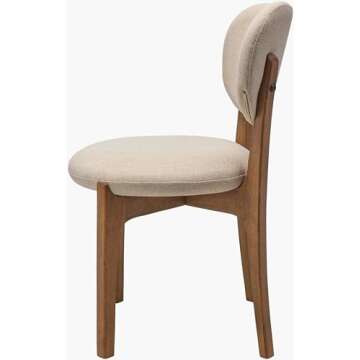 Mark&Day Dining Chairs Set of 2, Nashea Modern Wheat/Cream Polyester Upholstered Chair for Dining Room Kitchen, Wood Finish Beechwood Frame Dining Chairs (2 Pcs, 34" H x 20" W x 23" D)