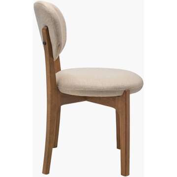 Mark&Day Dining Chairs Set of 2, Nashea Modern Wheat/Cream Polyester Upholstered Chair for Dining Room Kitchen, Wood Finish Beechwood Frame Dining Chairs (2 Pcs, 34" H x 20" W x 23" D)