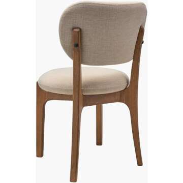 Mark&Day Dining Chairs Set of 2, Nashea Modern Wheat/Cream Polyester Upholstered Chair for Dining Room Kitchen, Wood Finish Beechwood Frame Dining Chairs (2 Pcs, 34" H x 20" W x 23" D)