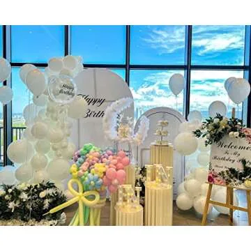 KBZVNAF White Balloons Latex Party Balloons - 50 Pack 12 inch Helium Matte White Balloons for Wedding Graduation Baby Shower Birthday Anniversary Party Decorations