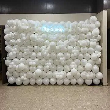 KBZVNAF White Balloons Latex Party Balloons - 50 Pack 12 inch Helium Matte White Balloons for Wedding Graduation Baby Shower Birthday Anniversary Party Decorations