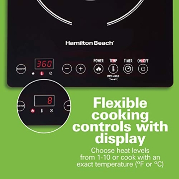 Hamilton Beach Induction Cooktop Fast Heating 1800W