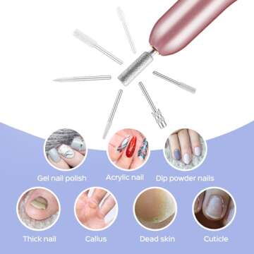 Electric Nail Drill File Professional: for Acrylic Gel Dip Powder Nails Portable Nail Drill Machine Kit Manicure Pedicure Tools Polishing Set with Nail Drill Bits Sanding Bands