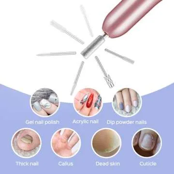 Electric Nail Drill File Professional: for Acrylic Gel Dip Powder Nails Portable Nail Drill Machine Kit Manicure Pedicure Tools Polishing Set with Nail Drill Bits Sanding Bands