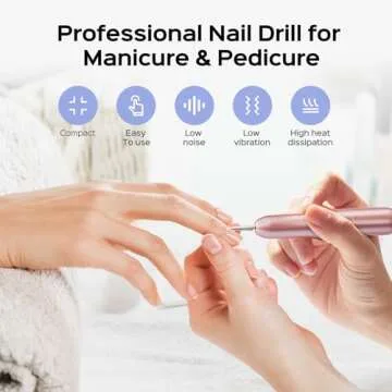 Electric Nail Drill File Professional: for Acrylic Gel Dip Powder Nails Portable Nail Drill Machine Kit Manicure Pedicure Tools Polishing Set with Nail Drill Bits Sanding Bands