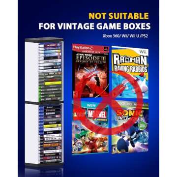 Nargos Video Game Storage Stand Tower for PS5/ PS4/ PS3/ Xbox Series S & X/Xbox one Game, Universal Game Disc Holder Vertical Blu Ray Case Organizer