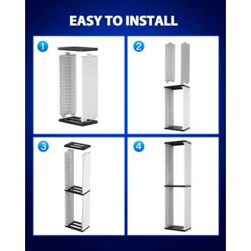 Nargos Video Game Storage Stand Tower for PS5/ PS4/ PS3/ Xbox Series S & X/Xbox one Game, Universal Game Disc Holder Vertical Blu Ray Case Organizer