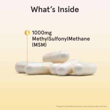 Jarrow MSM Capsules 1000mg for Joint Health Support 100ct