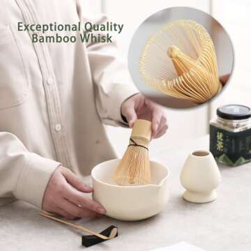 Ochcahser Matcha Set, Japanese Tea Set Includes Matcha Bowl with Spout, Matcha Whisk Holder (chasen)...
