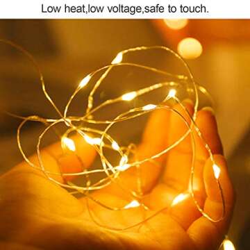 ANJAYLIA LED Fairy String Lights, 80 LED Twinkle Lights Battery Operated for Garden Home Party Wedding Festival Decorations Crafting Lights, Warm White