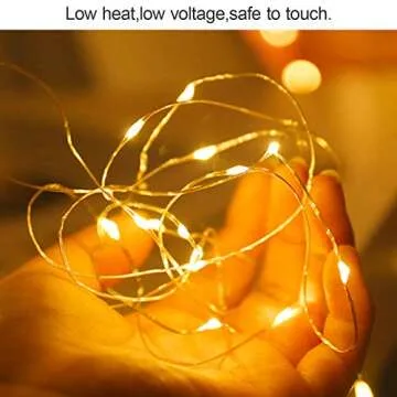 ANJAYLIA LED Fairy String Lights, 80 LED Twinkle Lights Battery Operated for Garden Home Party Wedding Festival Decorations Crafting Lights, Warm White
