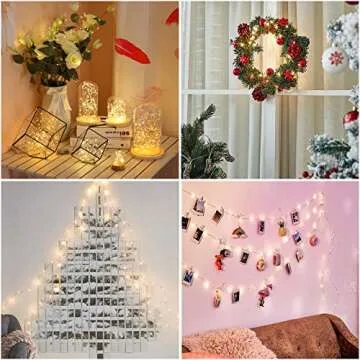 ANJAYLIA LED Fairy String Lights, 80 LED Twinkle Lights Battery Operated for Garden Home Party Wedding Festival Decorations Crafting Lights, Warm White