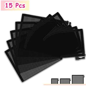 15 Versatile Mesh Zipper Bags for Makeup and Travel