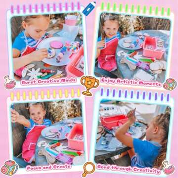 Luucio Wooden Painting Craft Kit - Glow in The Dark Wood Slices Crafts and Birdhouse Ornaments, Creative Art Toys for 5, 6, 7, 8, 9, 10, 11, 12 Year Old Kids, Christmas Gifts Ideal