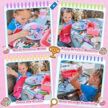 Luucio Wooden Painting Craft Kit - Glow in The Dark Wood Slices Crafts and Birdhouse Ornaments, Creative Art Toys for 5, 6, 7, 8, 9, 10, 11, 12 Year Old Kids, Christmas Gifts Ideal