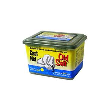 Betts 10PM Old Salt Mono Cast Net, 10', 3/8" Mesh, 1 lb Per Foot yellow