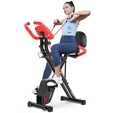 Pooboo Folding Exercise Bike for Home Workouts