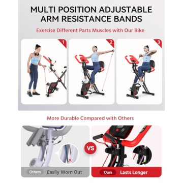 Pooboo Folding Exercise Bike for Home Workouts