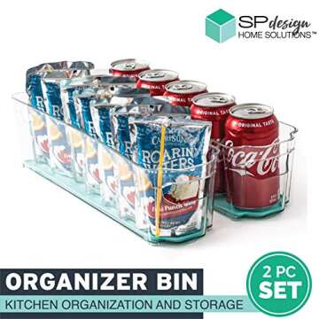 Stackable Clear Fridge Organizer Bins for Kitchen Storage