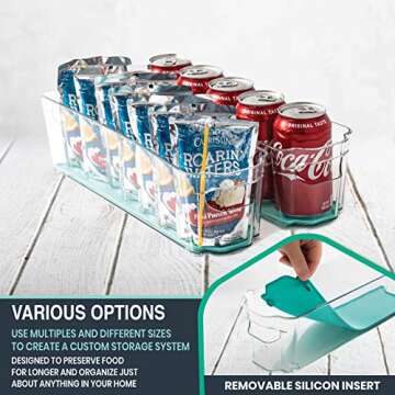 Stackable Clear Fridge Organizer Bins for Kitchen Storage