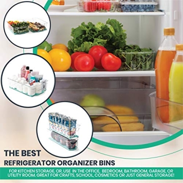 Stackable Clear Fridge Organizer Bins for Kitchen Storage