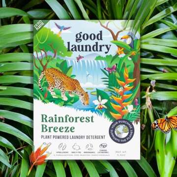 Good Laundry Detergent Sheets - Rainforest Breeze Scented (60 Loads) - Eco-Friendly Laundry Detergen...