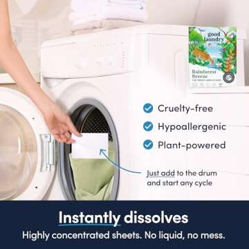 Good Laundry Detergent Sheets - Rainforest Breeze Scented (60 Loads) - Eco-Friendly Laundry Detergent Sheets, Hypoallergenic, No Plastic Jugs or Waste - Based in the USA