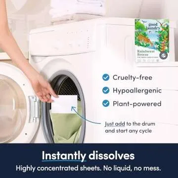 Good Laundry Detergent Sheets - Rainforest Breeze Scented (60 Loads) - Eco-Friendly Laundry Detergent Sheets, Hypoallergenic, No Plastic Jugs or Waste - Based in the USA