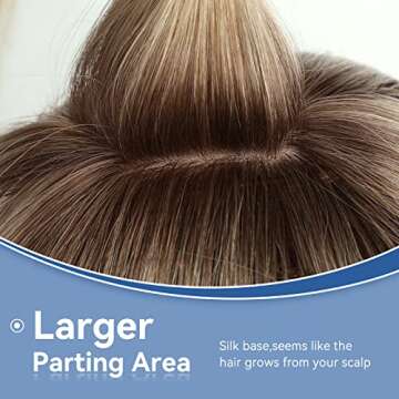 EMMOR Hair Toppers for Women, Hair Loss Cover, Hair Topper for Women with Thinning, 150% Density Hum...