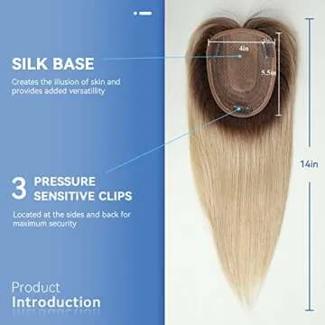 EMMOR Hair Toppers for Women - Natural 150% Density Human Hair