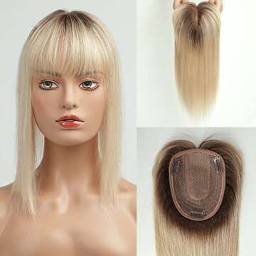 EMMOR Hair Toppers for Women - Natural 150% Density Human Hair