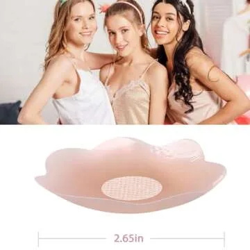 MUQU Cakes Nipple Covers Breast - No Show Pasties Reusable Women Sticky Seamless Silicone Breast Cov...