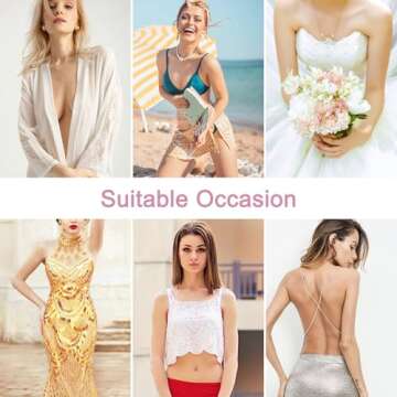 MUQU Cakes Nipple Covers Breast - No Show Pasties Reusable Women Sticky Seamless Silicone Breast Covers 2 Pairs Petals