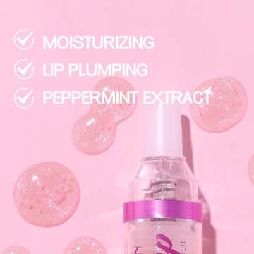 Erinde 3 Colors Lip Plumping Booster, Spicy Lip Plumper Gloss Lip Plumping Oil, Ultra-Hydrating & Nourishing Plump Lip Plumper, Glossy Finish Fuller Natural Lip Gloss for Women Girls