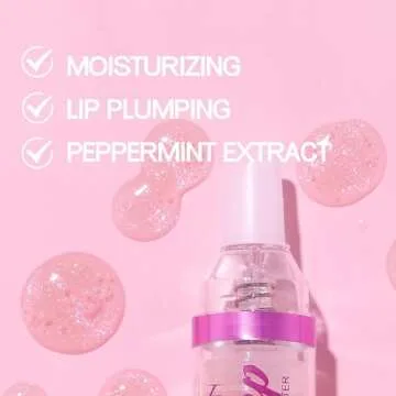 Erinde 3 Colors Lip Plumping Booster, Spicy Lip Plumper Gloss Lip Plumping Oil, Ultra-Hydrating & Nourishing Plump Lip Plumper, Glossy Finish Fuller Natural Lip Gloss for Women Girls