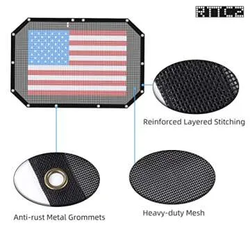 RT-TCZ for Wrangler JK Front Sunshade Mesh Sunroof Top Cover for Jeep Wrangler JK JKU 2007-2017 Black Red US Flag Accessories