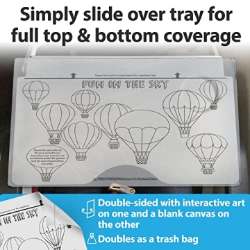 IMPRESA Disposable Airplane Tray Covers for Kids 24 Pack