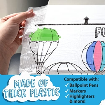 IMPRESA Disposable Airplane Tray Covers for Kids 24 Pack