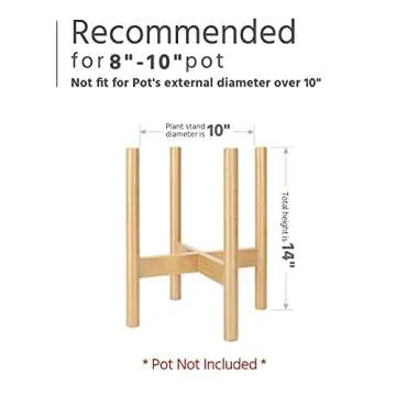 Mkono Plant Stand Mid Century Wood Flower Pot Holder (Plant Pot NOT Included) Modern Potted Stand Indoor Display Rack Rustic Decor, Up to 10 Inch Planter, Natural